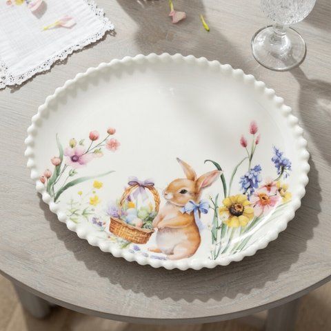 Блюдо порцелянове у формі яйця "Easter Melody", 27.5*22см К243 фото