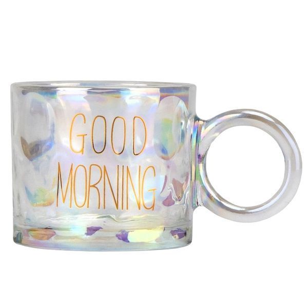 Скляна чашка &laquo;Good Morning&raquo; з райдужним переливом, прозора, 270 мл 9106-007 фото