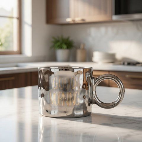 Скляна чашка &laquo;Good Morning&raquo; графітова, прозора, 270 мл 9106-009 фото
