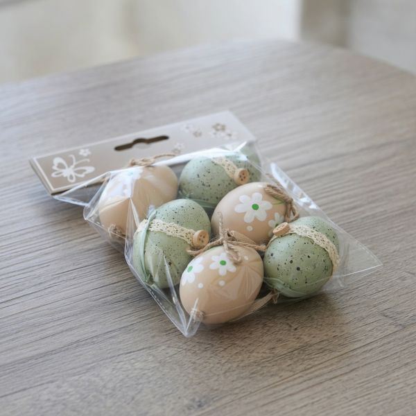 Набір з з 6-ти великодніх підвісок "Яйце", 4*6 см 781-401 фото