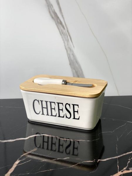 Сирниця керамічна з ножем &ldquo;Cheese&rdquo;, 17.5 см 102-1258 фото