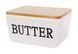 Маслянка керамічна &ldquo;Butter&rdquo; з бамбуковою кришкою, 13.8 см, біла 304-027 фото 2