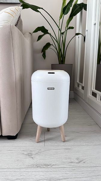 Сенсорний смітник на ніжках &ldquo;Smart Clean&rdquo; 10 л, білий 0437 фото