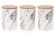 Набір керамічних банок з бамбуковими кришками &ldquo;Marble&rdquo; 800 мл, білий 304-977 фото 2
