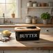 Маслянка керамічна з ножем &ldquo;Butter&rdquo;, чорна, 17.5 см О8030-144-1 фото 1