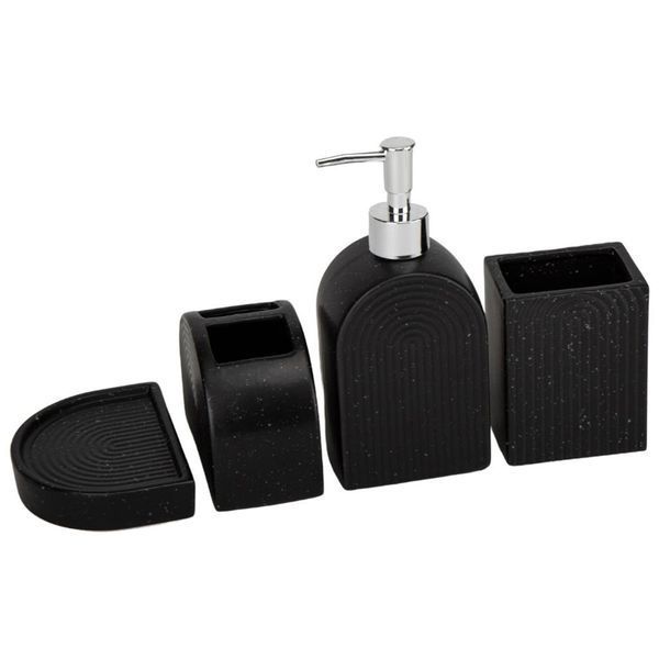 Набір для ванної &ldquo;Black ceramics&rdquo; &ndash; 4 предмети, чорний 9117-003 фото